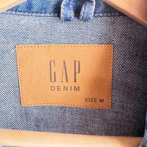 GAP Icon Denim Jacket w Embroidery M - Picture 3 of 5
